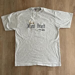 Vintage 90s Collin’s Ave Miami Beach Florida embroider on Heather Grey Onita Tee